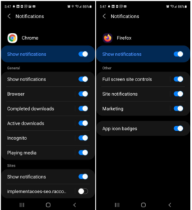 Android Notification Settings